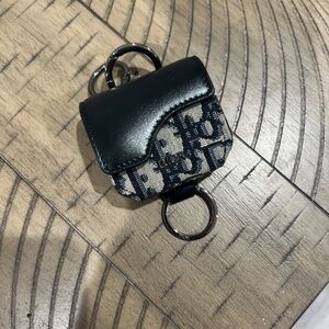 Christian Dior Black Oblique Airpod Case